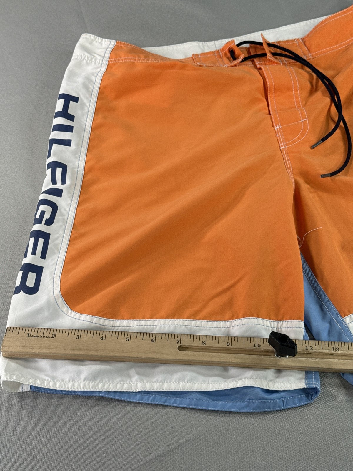 Tommy Hilfiger Colorblock Swim Trunks M Orange/White/Blue 100% Polyester