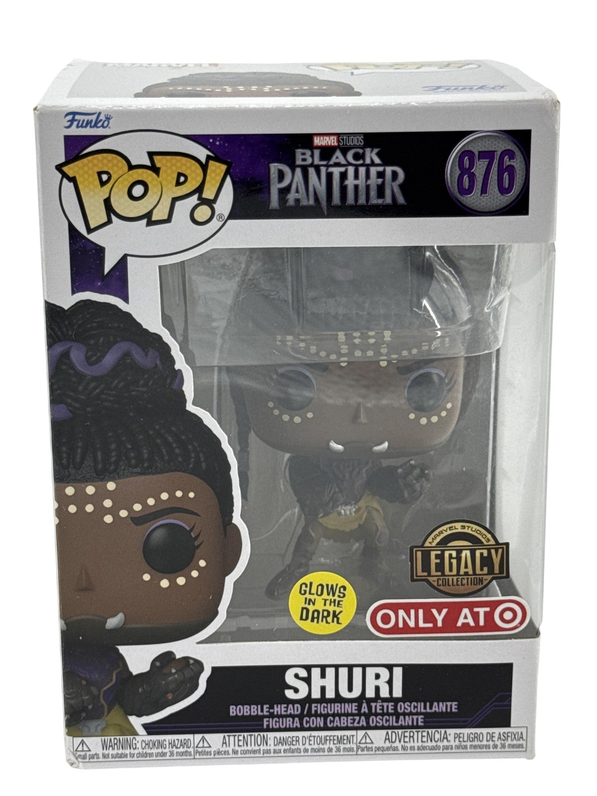 Funko Pop Marvel Black Panther Shuri 876 Figure Glow Target Exclusive New Box