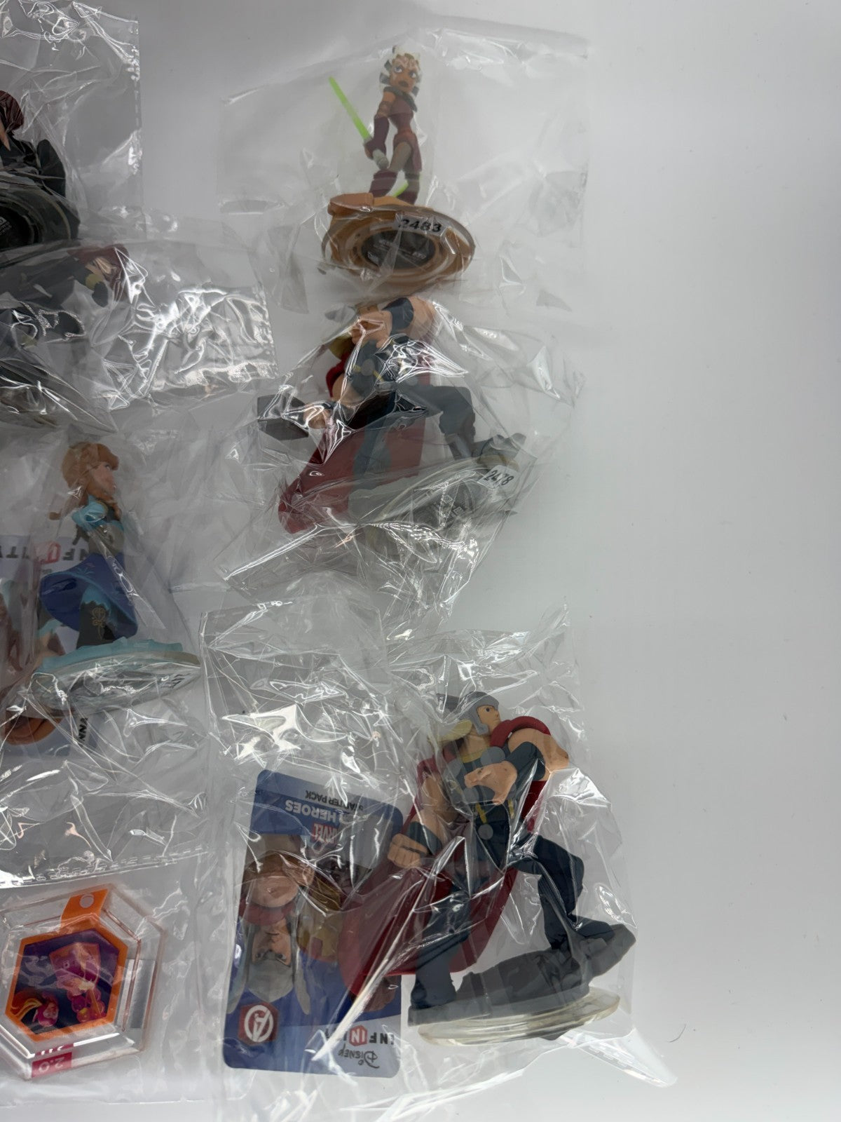 Disney Infinity Lot Figures Power Discs Thor Iron Man Ahsoka Anna Merida Rocket