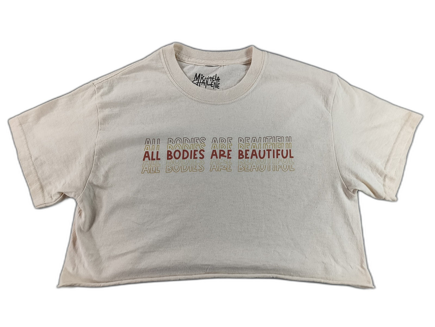 Michaela All Bodies Are Beautiful Sharlene Graphic Crop Top Womens