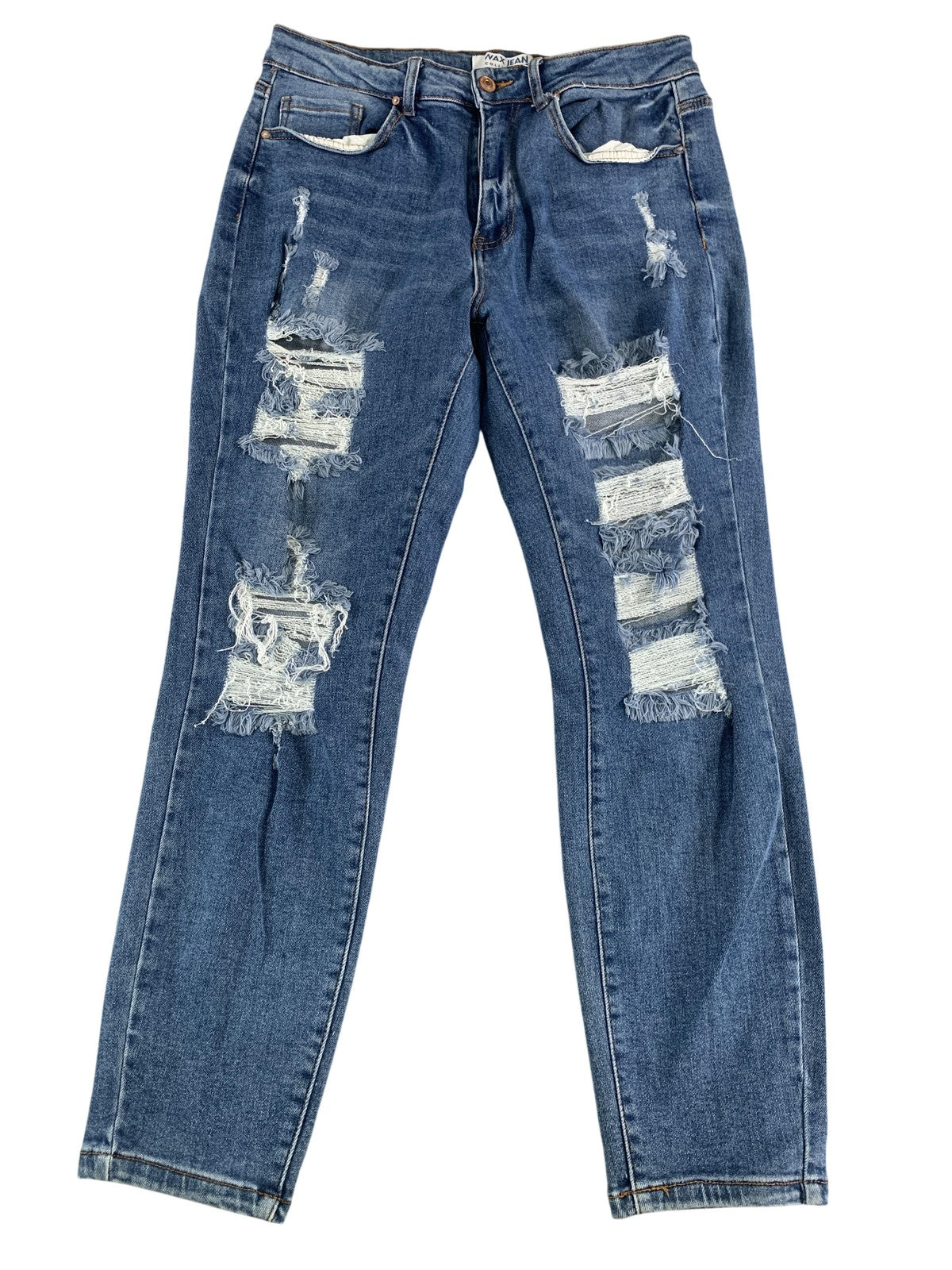 Wax Jean Collection Jeans Womens 9 Medium Distressed Ripped Denim Stretch Pants