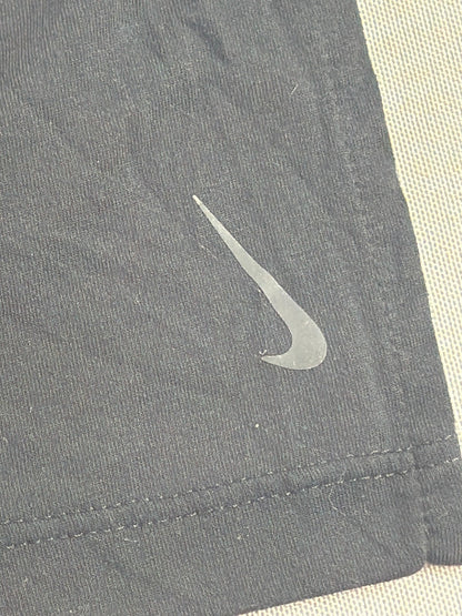 Nike Dri-Fit Womens Medium Black Plain Swoosh Athletic Short Sleeve Active Tee