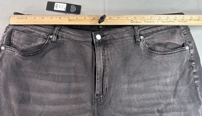 Fashion Nova Plus Skinny Jeans Womens 22 Black Wash Distressed Stretch Denim