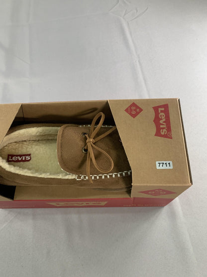 Levis Comfort Lite Moccasin Slippers Mens Size 8 5 Brown Memory Foam Shoes red