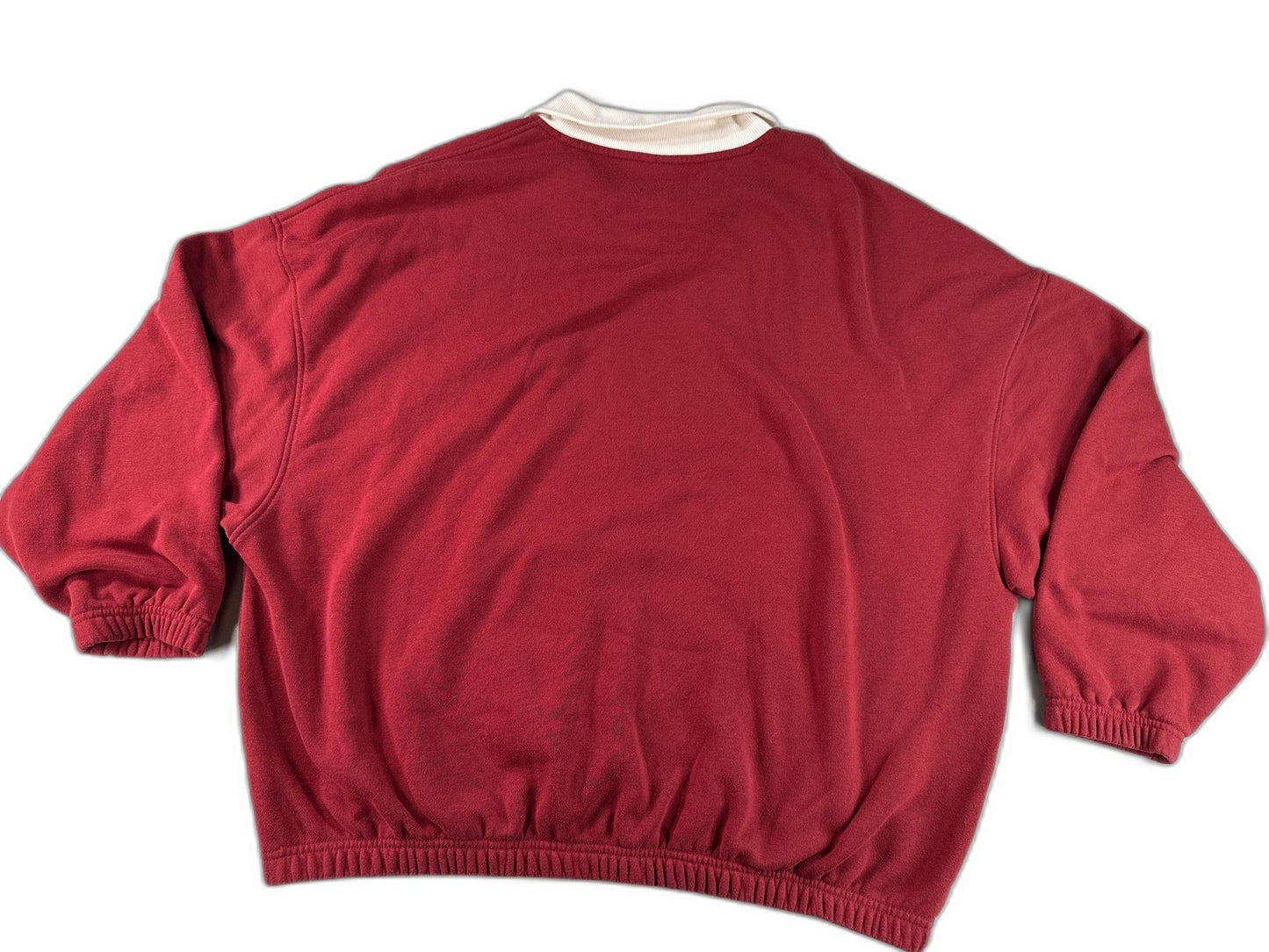Coca Cola Sweatshirt Large Red Cotton Logo Rugby Collar Vintage Classic