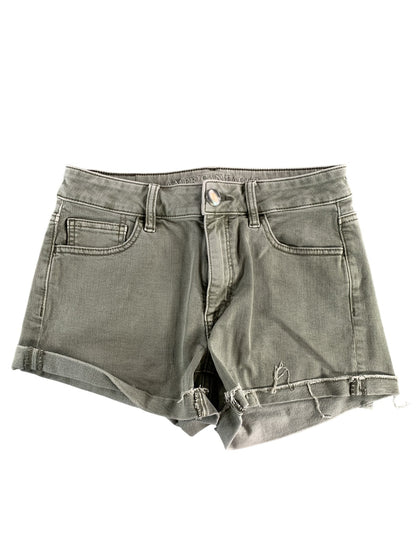 American Eagle Shorts Womens 4 Green Super Super Stretch Distressed Denim Cutoff