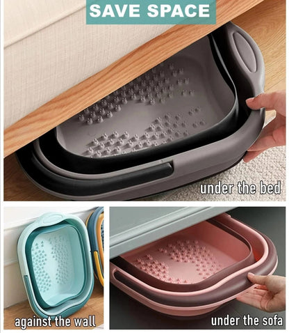 Foot Bath 15L(4GL) Collapsible Soak Tub W/Handle Foot Spa Massager Portable NWT