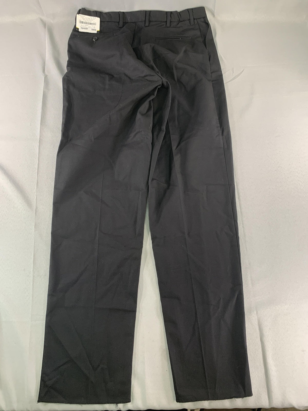 Edwards Chino Pants Mens 36 Black Flat Front Poly Cotton Uniform Work Unbranded