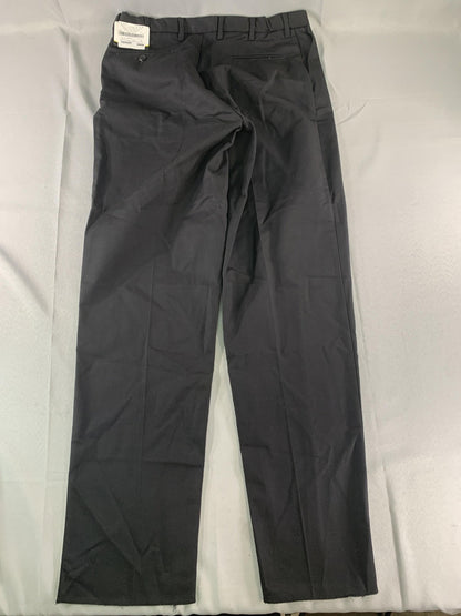 Edwards Chino Pants Mens 36 Black Flat Front Poly Cotton Uniform Work Unbranded