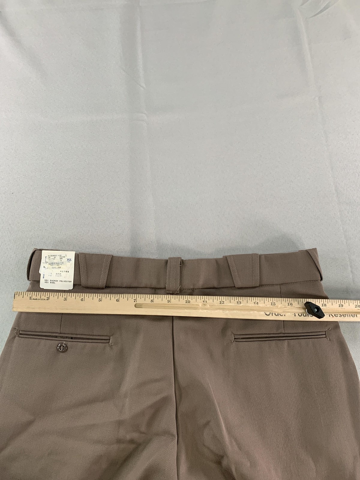 Flying Cross Pants Mens 18 Regular Brown Wool Blend Uniform Dress Made USA on