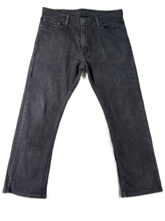 Levi's Straight Leg Jeans W36 L29 Black Denim Unisex Regular Fit Pre Washed