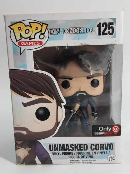 Funko Pop Games Dishonored 2 Unmasked Corvo 125 GameStop Vinyl Black Apparel NWT