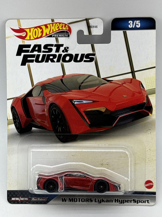Hot Wheels Fast Furious W Motors Lykan HyperSport Diecast Toy Car 1:64 Red Metal