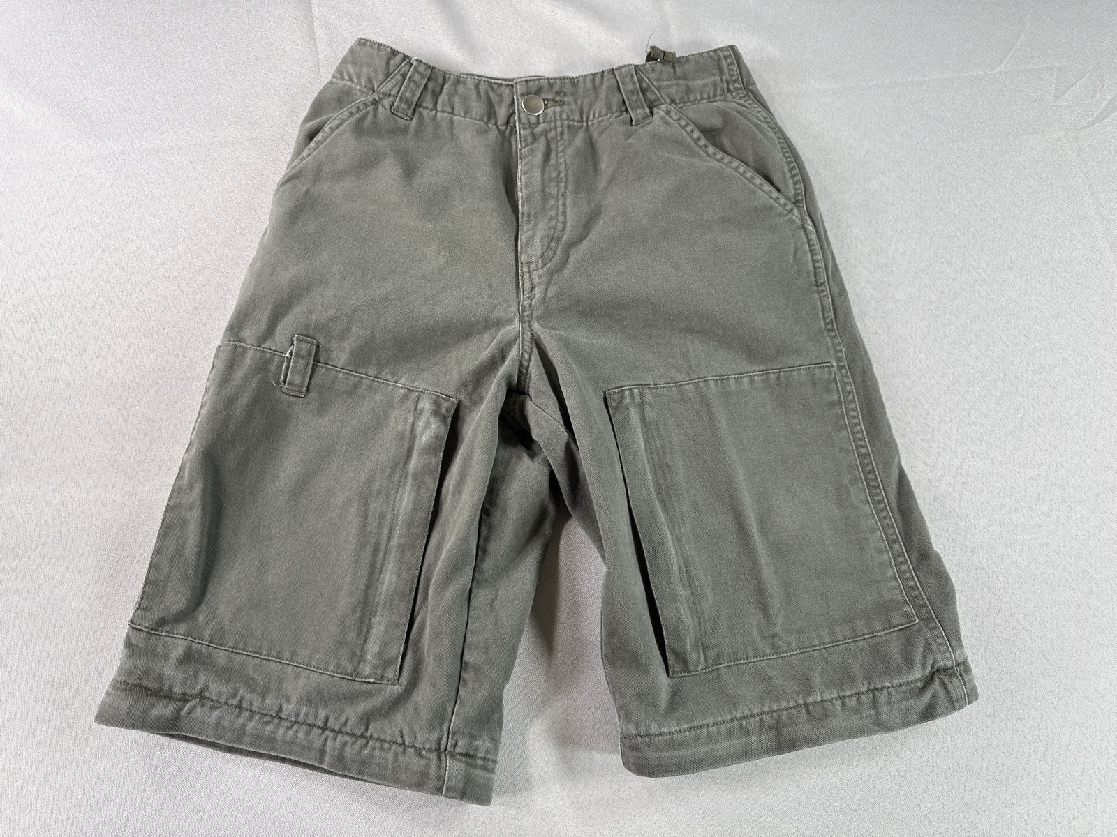 CHEROKEE Cargo Pants Mens 12 Olive Green 100% Cotton Relaxed Fit Convertible