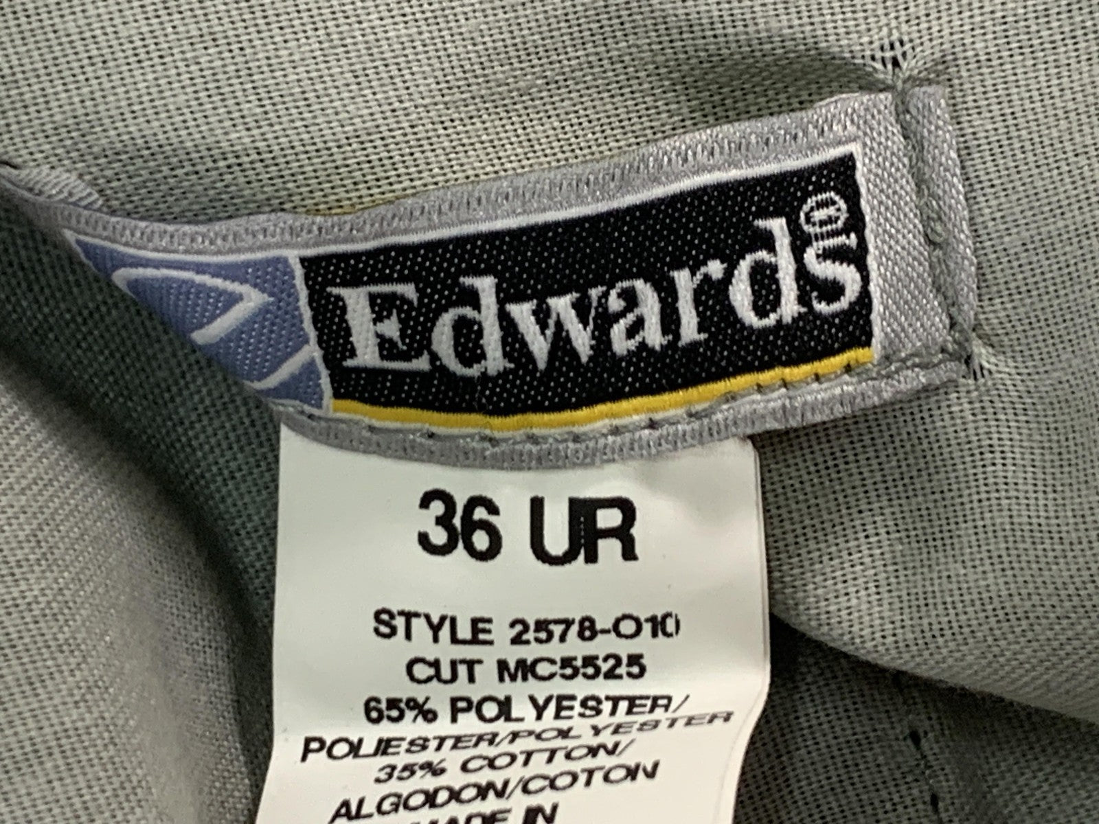 Edwards Chino Pants Mens 36 Black Flat Front Poly Cotton Uniform Work Unbranded