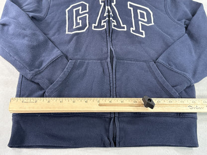 GAP Zip Up Hoodie M (8) Navy Recycled Materials Long Sleeve Regular Fit Lined