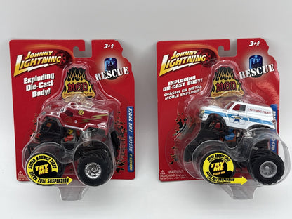 Johnny Lightning Exploding Die MOD Rescue Cast Vehicle Metal Full Toys Set