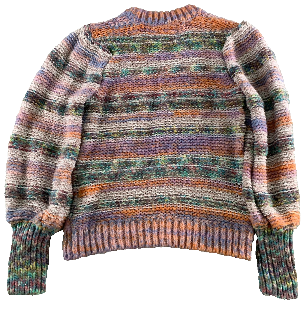 Urban Outfitters Women XS Petite Chunky Knit Sweater Space Dye Multicolor Crop