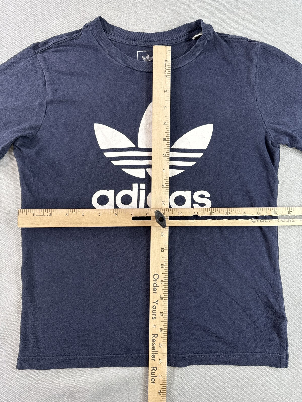 adidas Graphic Tee 11 12Y Youth 12Y Navy Blue Cotton Crewneck Short Sleeve Logo