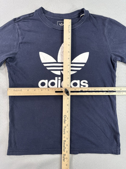 adidas Graphic Tee 11 12Y Youth 12Y Navy Blue Cotton Crewneck Short Sleeve Logo