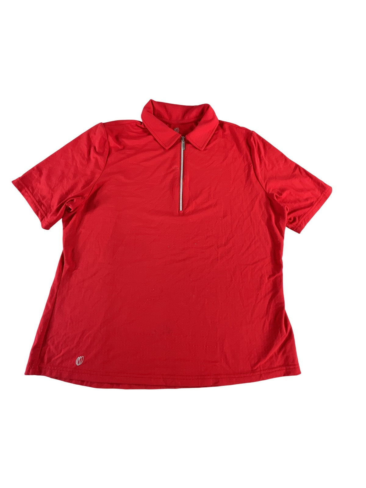 GGblue Luxe Sport Polo Shirt Womens Large Red Quarter Zip Performance Golf Top