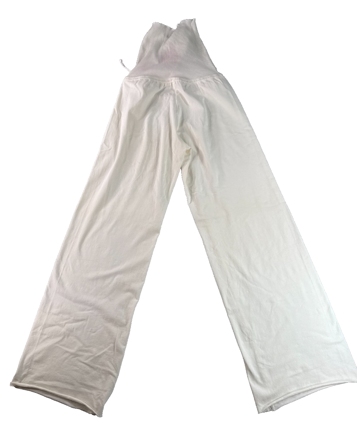 Sweaty Betty Yoga Pants Womens M White Wide Leg Roll Down Stretch Lounge Pants