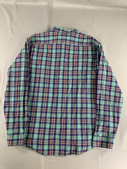 Polo Ralph Lauren Shirt Mens XL Green Blue Plaid Long Sleeve Button Down Casual