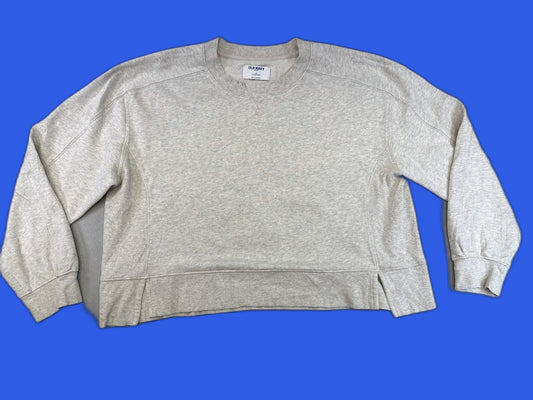 Old Navy Heather Sweatshirt M Gray Cotton Polyester Crewneck Long Sleeve Soft