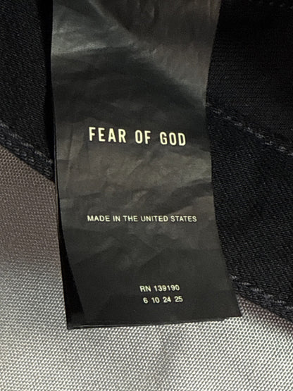 Fear of God Jeans 28 Black Denim Straight Leg Raw Hem Selvedge Fourth Collection