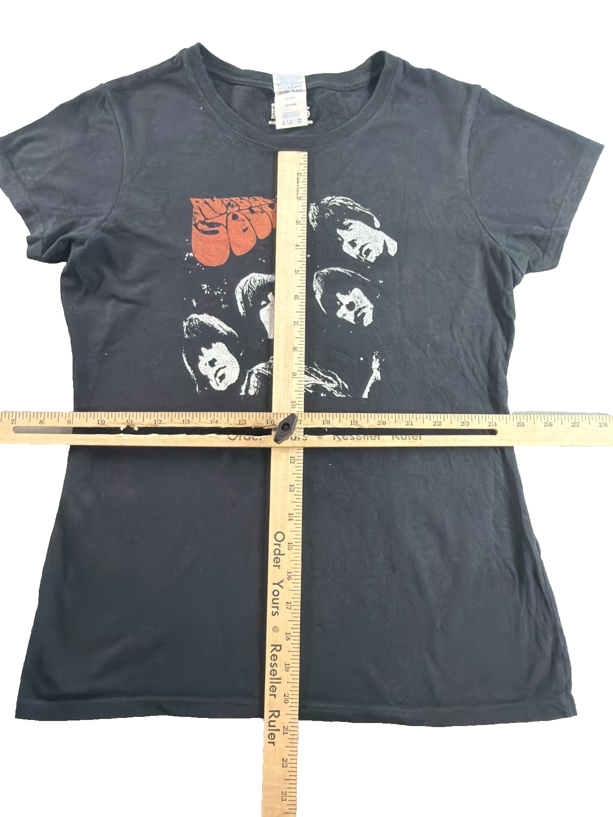 Beatles Rubber Soul Graphic T-Shirt Womens Small Black 100% Cotton Band Tee 2020