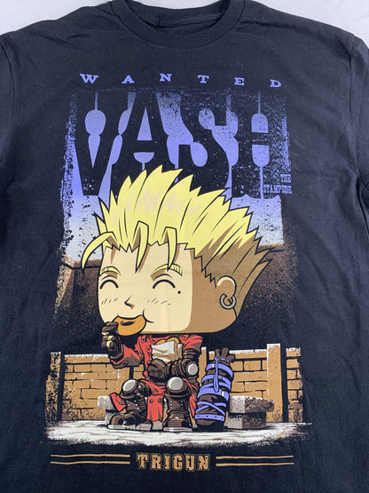 Trigun Vash the Stampede Shirt Mens Medium Black Funko Anime Graphic Tee Wanted