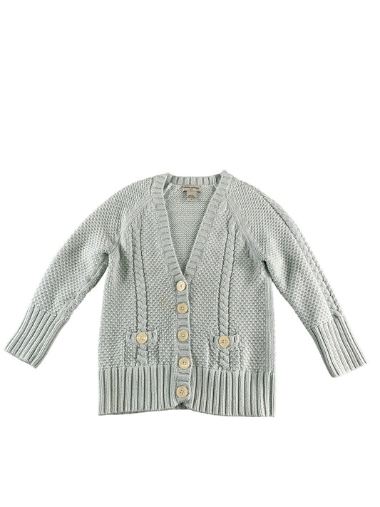 Banana Republic Sweater Womens Medium Mint Green Cardigan Cable Knit Pockets 100