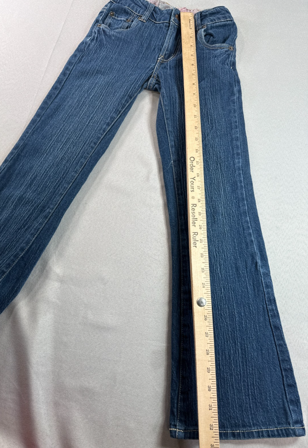 Levi's 517 Girls Jeans 12 Slim Flare Stretch Medium Wash Adjustable Waist Denim