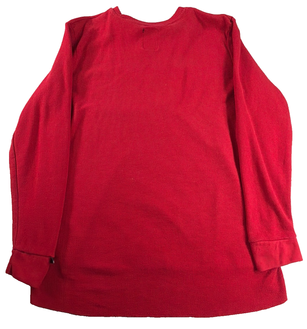 Ecko Unltd Thermal Waffle Knit Shirt Mens 3XL Red Long Sleeve Y2K Streetwear