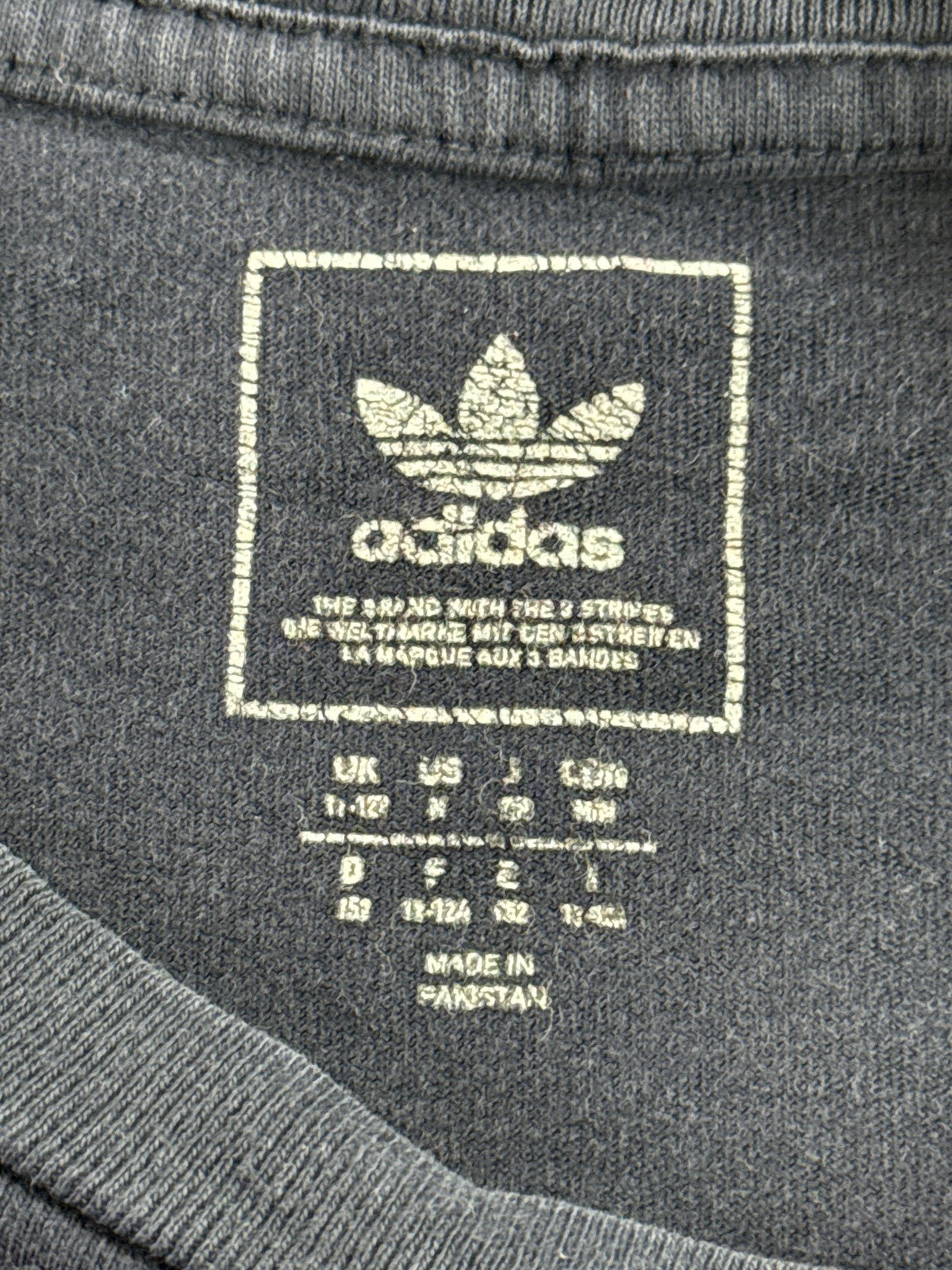 adidas Graphic Tee 11 12Y Youth 12Y Navy Blue Cotton Crewneck Short Sleeve Logo