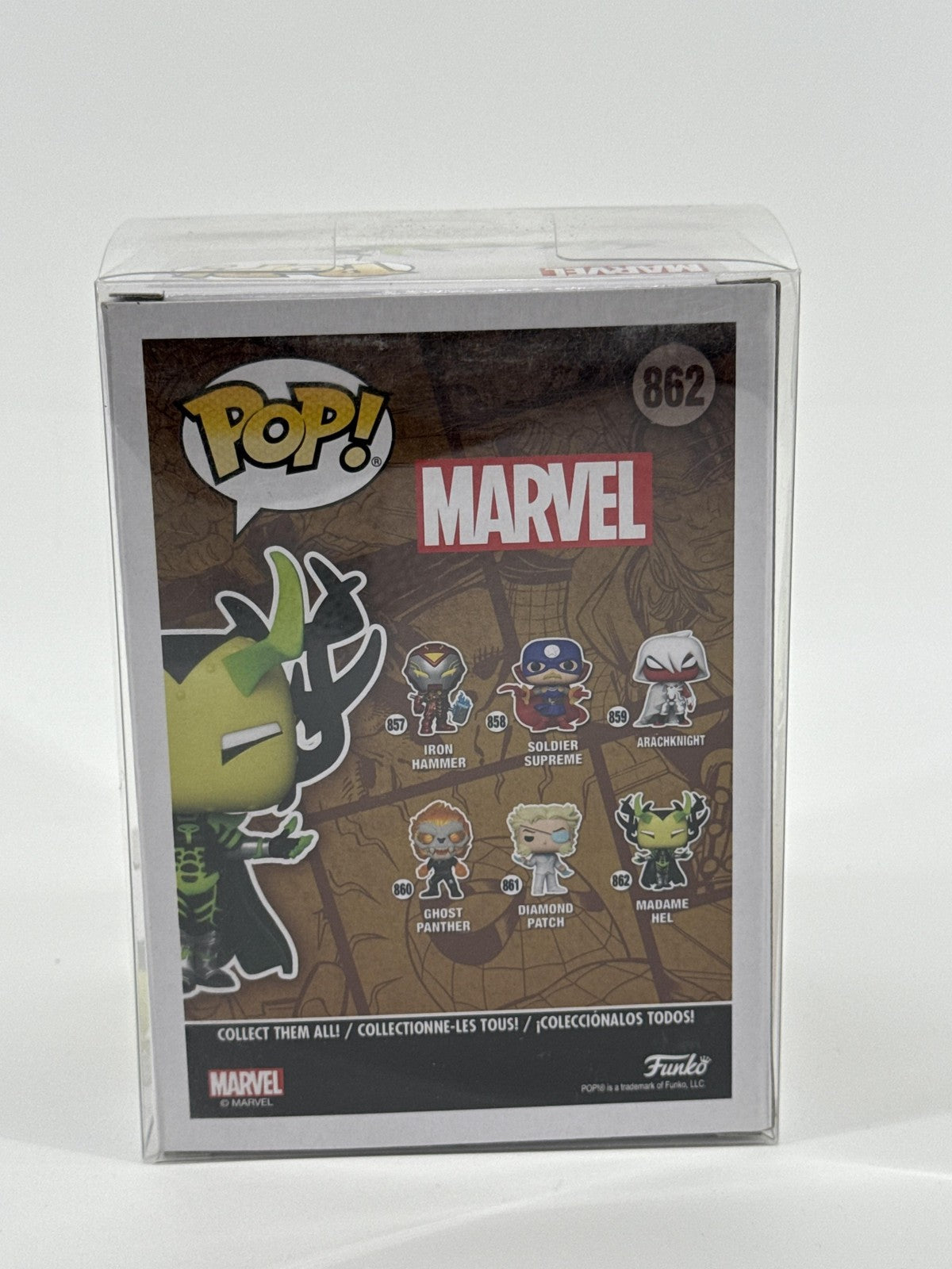 Funko Pop Marvel Infinity Warps Madame Hel #862 Green Vinyl Figure W Protector