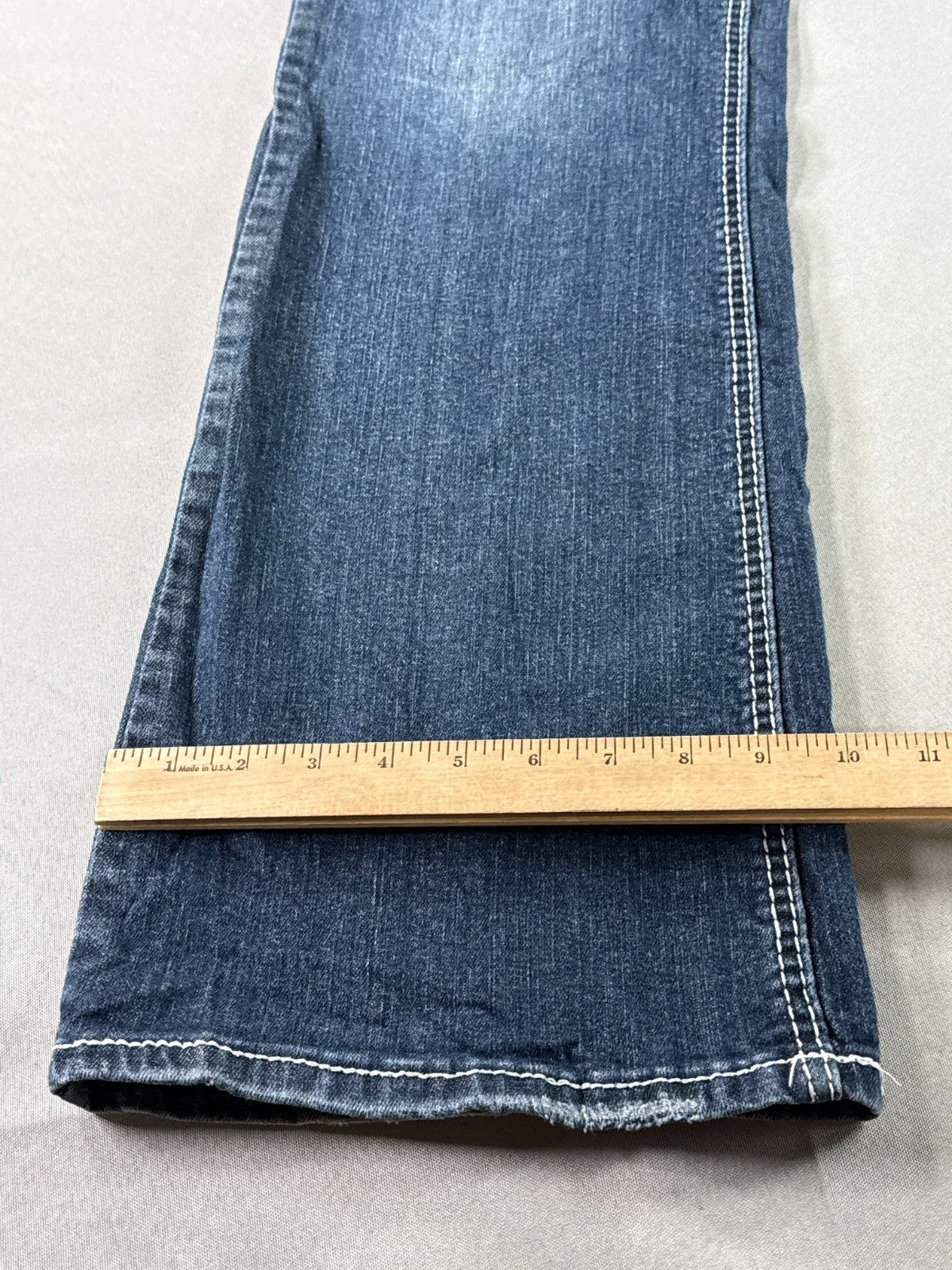 Maurices Bootcut Jeans Womens 13/14 Long Blue Stretch Denim Mid Rise Flare
