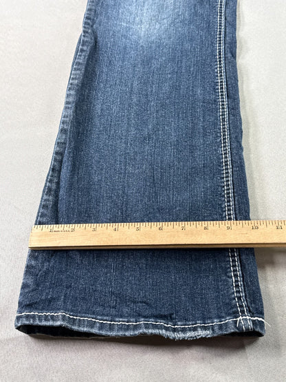 Maurices Bootcut Jeans Womens 13/14 Long Blue Stretch Denim Mid Rise Flare
