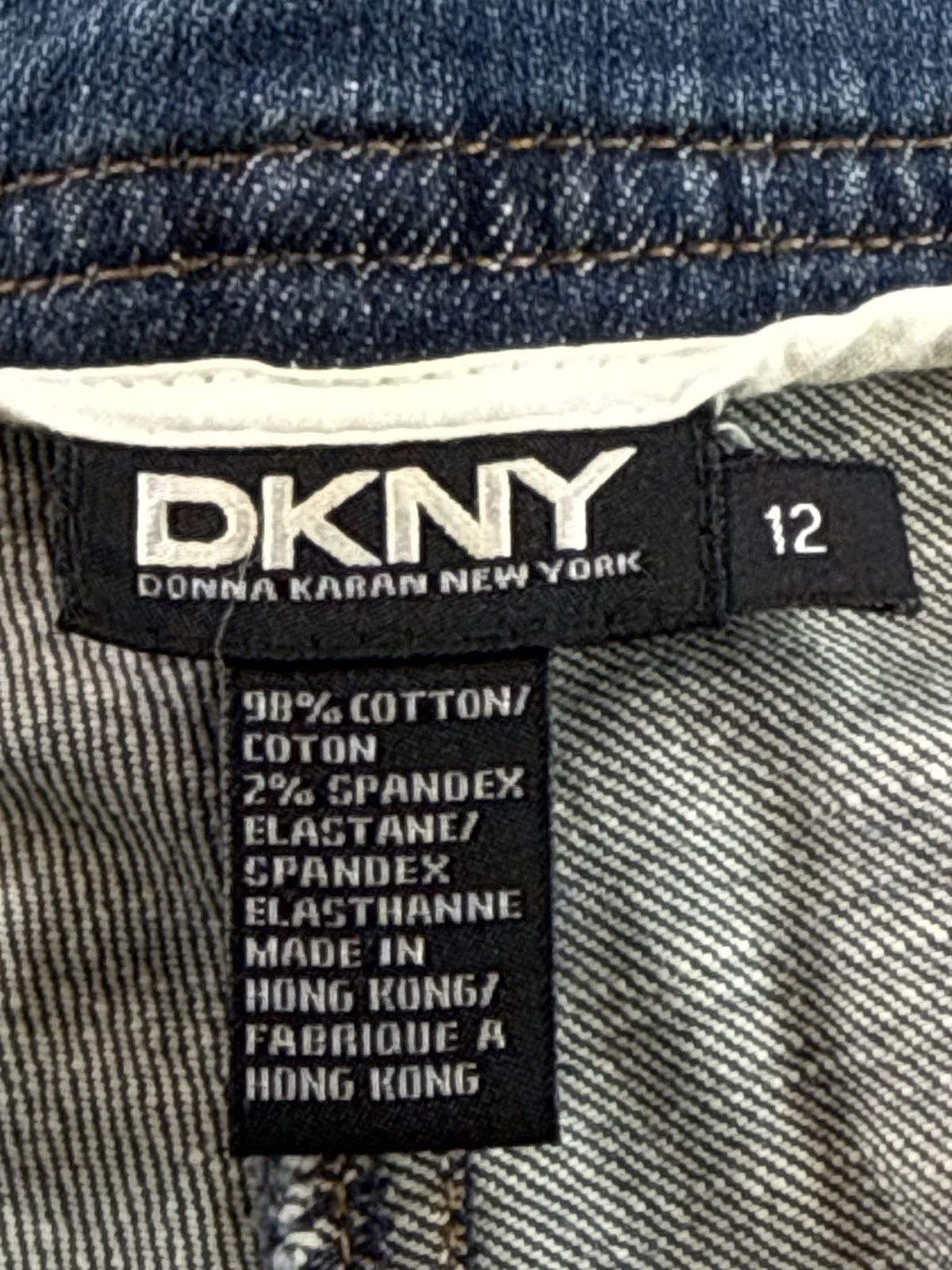 DKNY Straight Fit Jeans Womens 12 Blue Cotton Spandex Regular Mid Rise Denim Leg