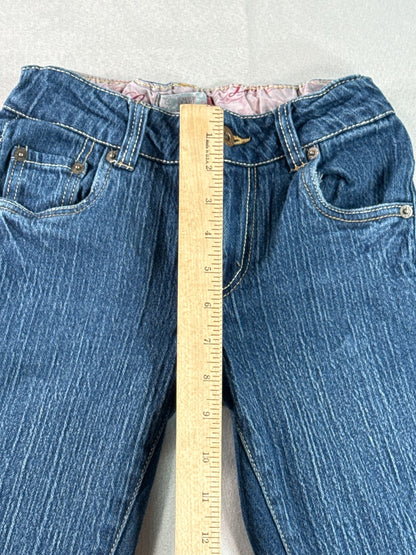Levi's 517 Girls Jeans 12 Slim Flare Stretch Medium Wash Adjustable Waist Denim