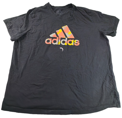 Adidas Mens 2XL Black Camo Badge of Sport Graphic Tee Short Sleeve Crew Neck