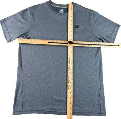 New Balance Mens M Slate Blue Performance Athletic Tee Short Sleeve Mesh Running