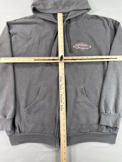 Netflix Army Dead Las Vengeance Streetwear Zip Hoodie XL Gray Cotton Graphic Men