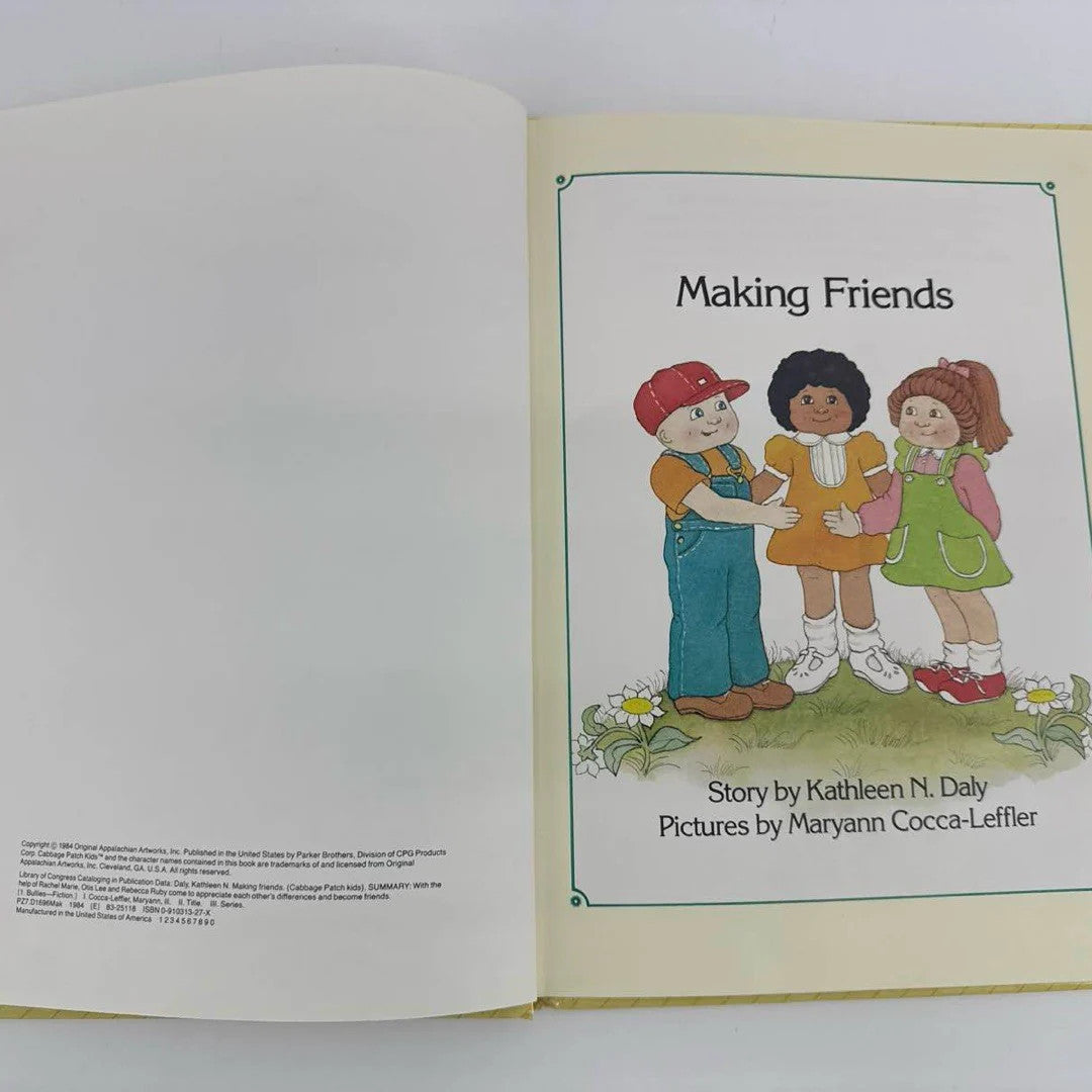 Cabbage Patch Kids Making Friends Book 1984 Parker Bros HC Vintage CPK Unbranded