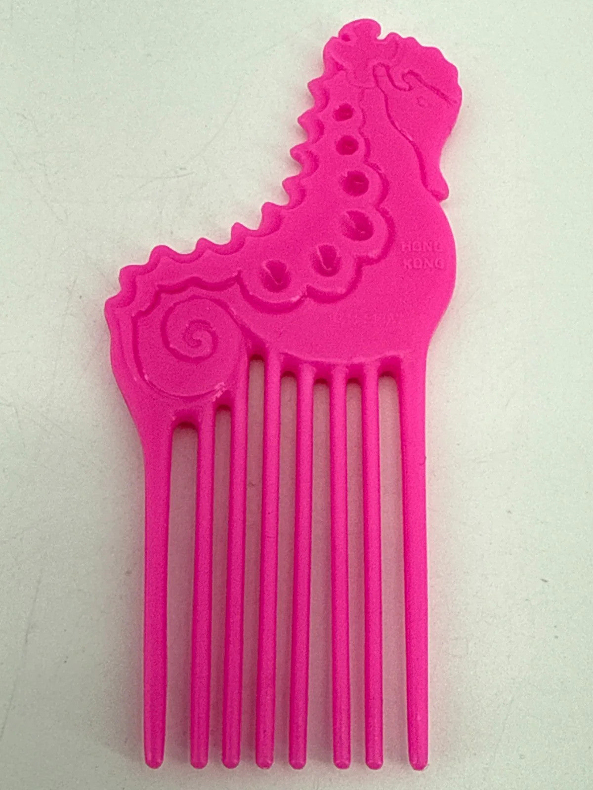 Vintage 1987 Barbie Island Fun Seahorse Comb Mattel Hot Pink Accessory Apparel