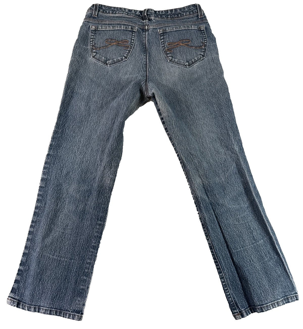 Style&Co Straight Leg Jeans Womens 10P Blue Stretch Denim Distressed Mid Rise