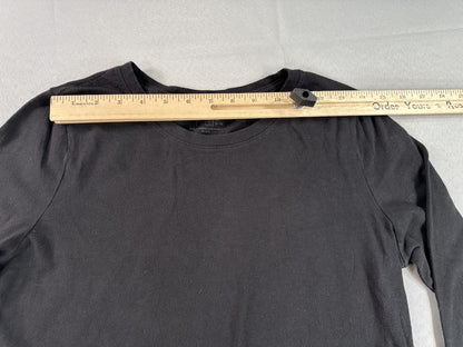 Time Tru Long Sleeve Crewneck F Shirt Mens F/S Black Cotton Regular Fit Tee