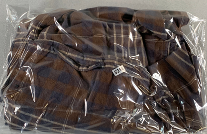 Dockers Plaid Button Down Shirt Brown Blue Flannel Long Sleeve Cotton L Apparel