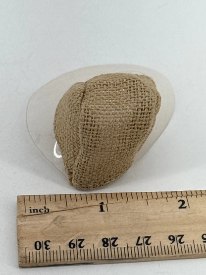 Vintage Barbie Burlap Hat w/ Clear Brim 70s Style Doll Accessory Rare Retro NWT