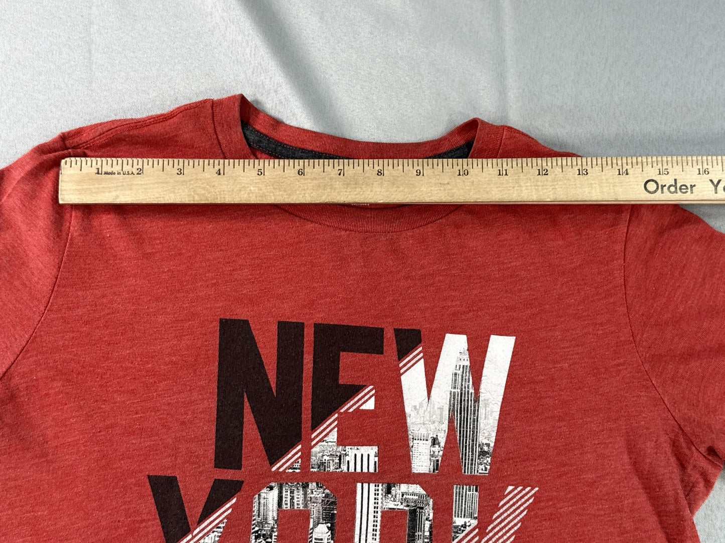Old New York City Navy Graphic Tee XL Red Cotton Crewneck Short Sleeve